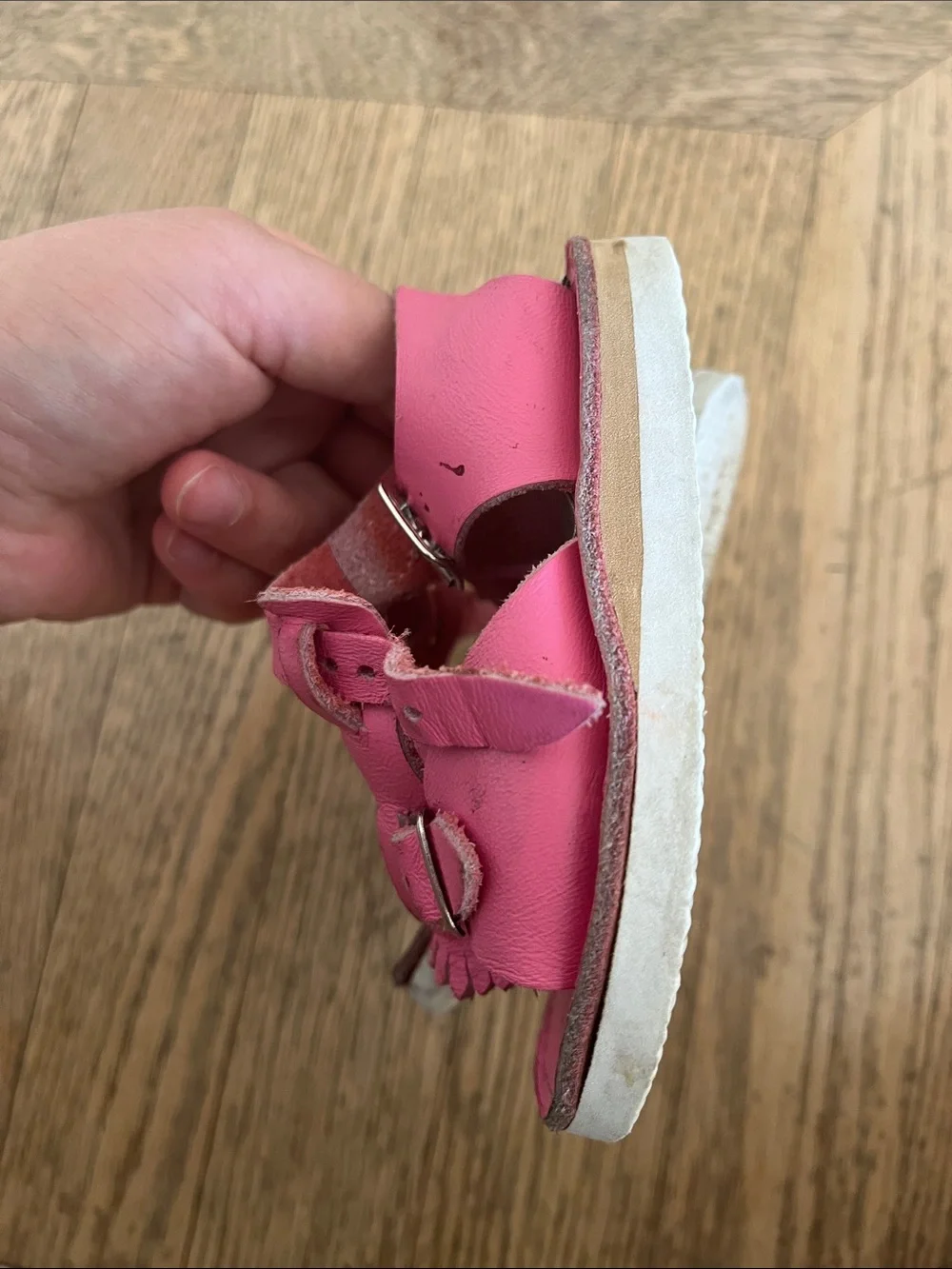 Zimmermann Pink Kids Leather Buckle Sandals